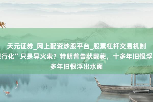 天元证券_网上配资炒股平台_股票杠杆交易机制 “去银行化”只是导火索？特朗普告状戴蒙，十多年旧恨浮出水面