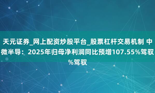 天元证券_网上配资炒股平台_股票杠杆交易机制 中微半导：2025年归母净利润同比预增107.55%驾驭